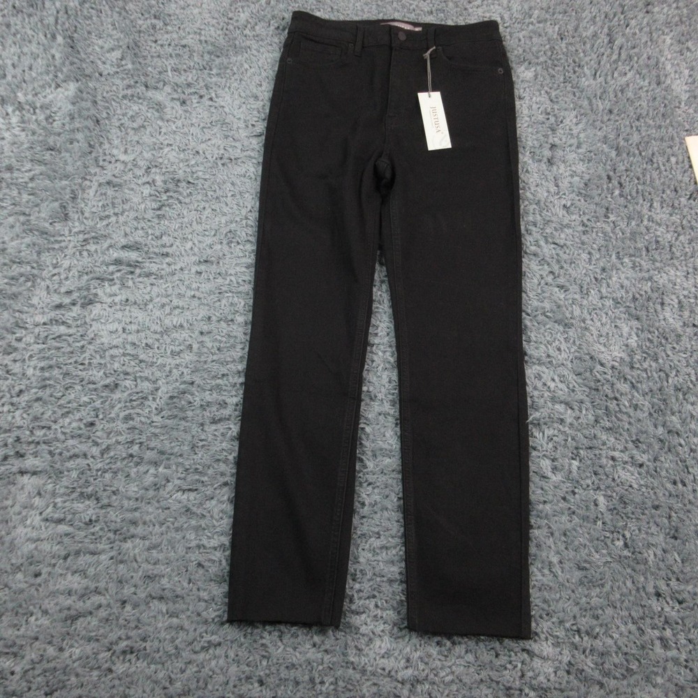 JustUSA Jeans Womens 8 29 Black Stretch Relaxed Skinny Scissor Cut 29x27 NWT